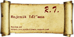 Rojcsik Tímea névjegykártya
